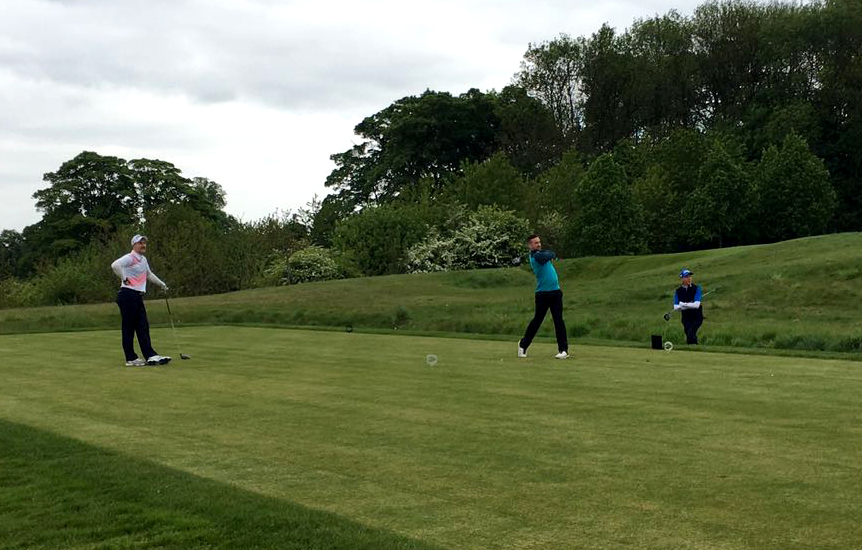 Ross Holmes on the 9th tee at The Grove