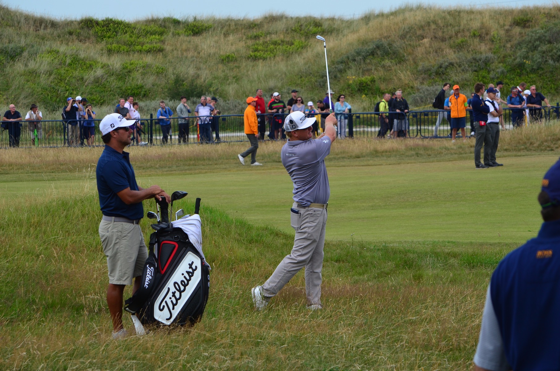 Charley Hoffman playing his shot into the 18th...